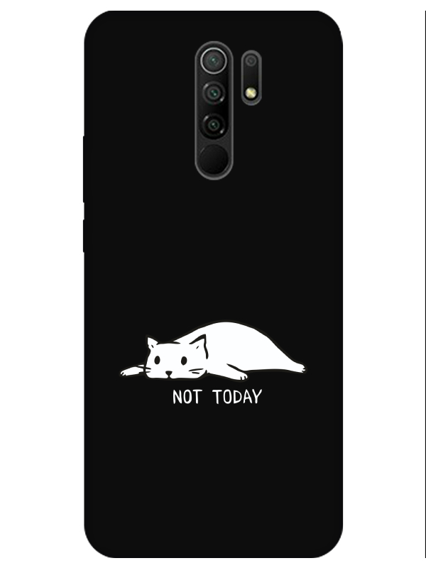 Redmi%209%20Not%20Today%20Kedi%20Siyah%20Telefon%20Kılıfı