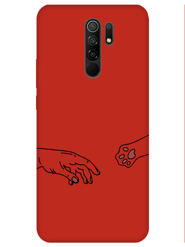 Redmi%209%20Hand%20And%20Paw%20Kırmızı%20Telefon%20Kılıfı