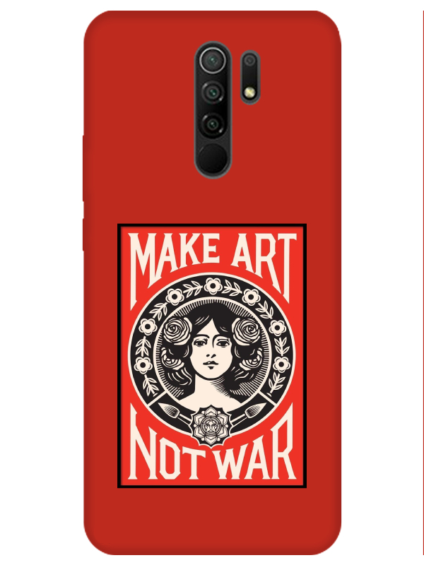 Redmi%209%20Make%20Art%20Not%20War%20Kırmızı%20Telefon%20Kılıfı