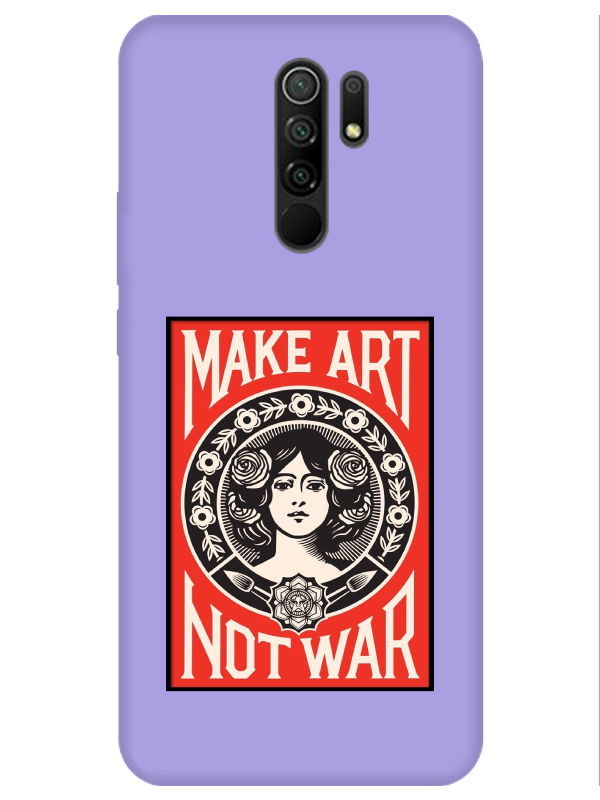 Redmi%209%20Make%20Art%20Not%20War%20Lila%20Telefon%20Kılıfı