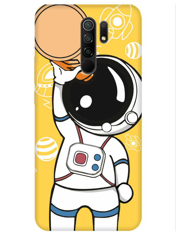 Redmi%209%20Astronot%20Sarı%20Telefon%20Kılıfı