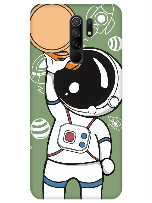 Redmi%209%20Astronot%20Yeşil%20Telefon%20Kılıfı