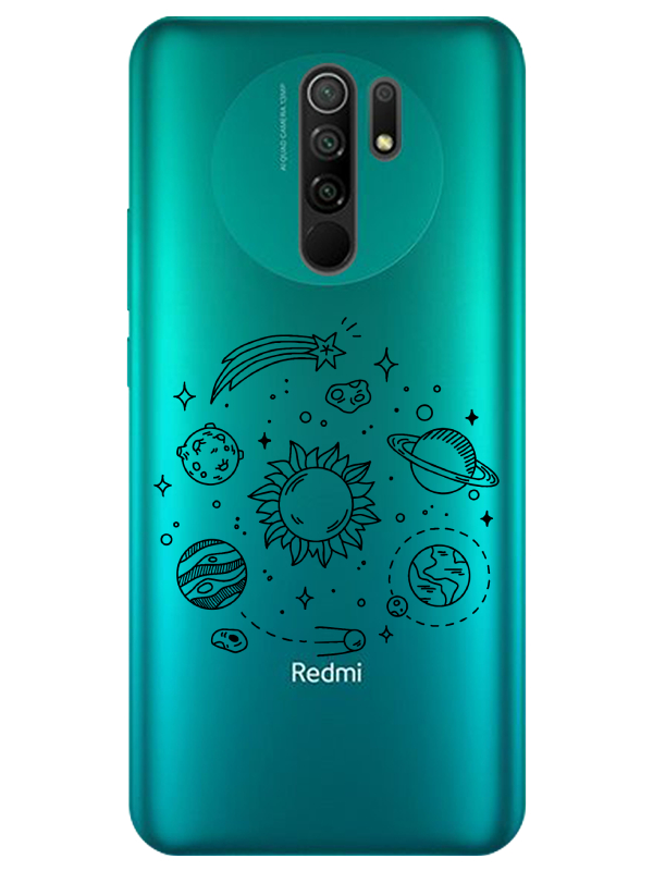 Redmi%209%20Gezegen%20Şeffaf%20Telefon%20Kılıfı