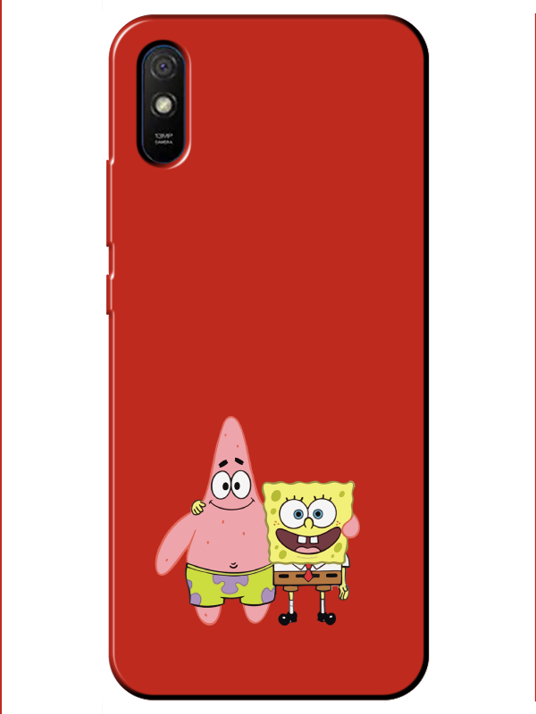 Redmi%209A%20Sünger%20Bob%20Ve%20Patrickstar%20Kırmızı%20Telefon%20Kılıfı