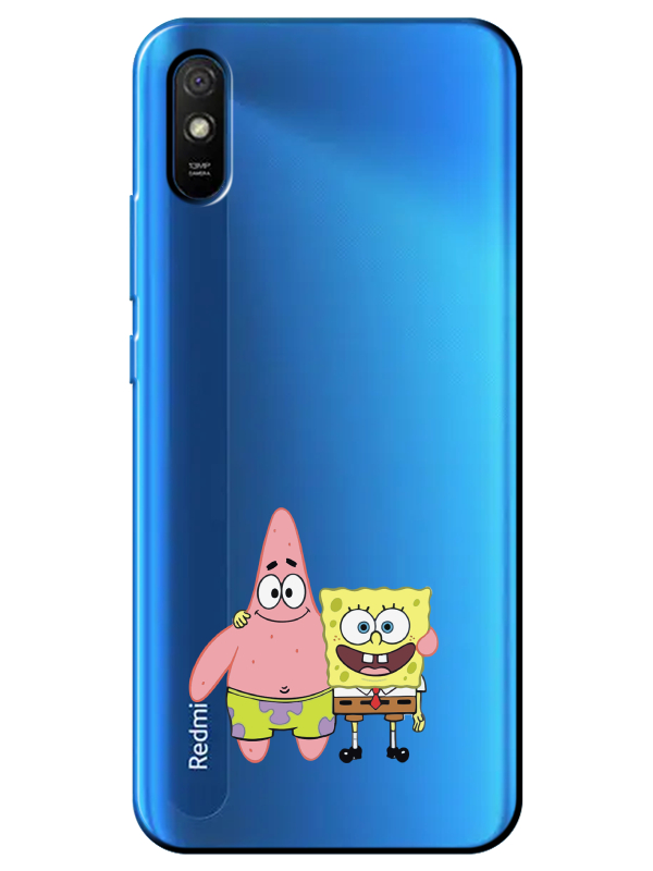 Redmi%209A%20Sünger%20Bob%20Ve%20Patrickstar%20Şeffaf%20Telefon%20Kılıfı