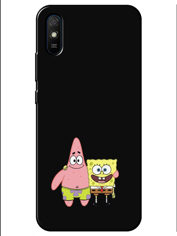 Redmi%209A%20Sünger%20Bob%20Ve%20Patrickstar%20Siyah%20Telefon%20Kılıfı