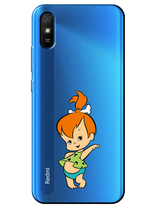 Redmi%209A%20Taş%20Devri%20Kız%20Bebek%20Şeffaf%20Telefon%20Kılıfı