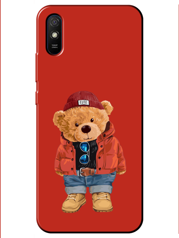 Redmi%209A%20Teddy%20Bear%20Kırmızı%20Telefon%20Kılıfı