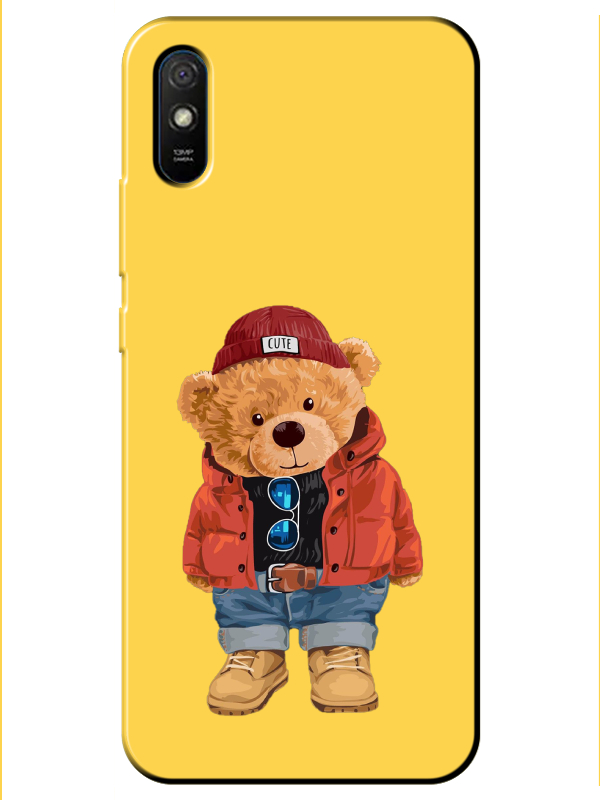 Redmi%209A%20Teddy%20Bear%20Sarı%20Telefon%20Kılıfı