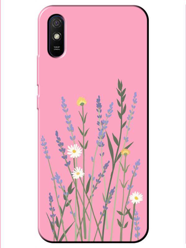 Redmi%209A%20Lavanta%20Desenli%20Pembe%20Telefon%20Kılıfı