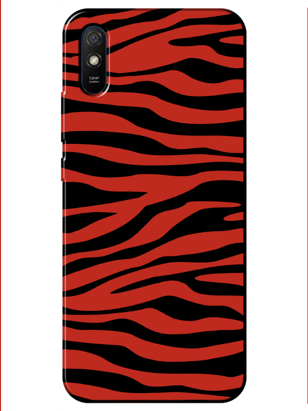 Redmi%209A%20Zebra%20Desen%20Kırmızı%20Telefon%20Kılıfı