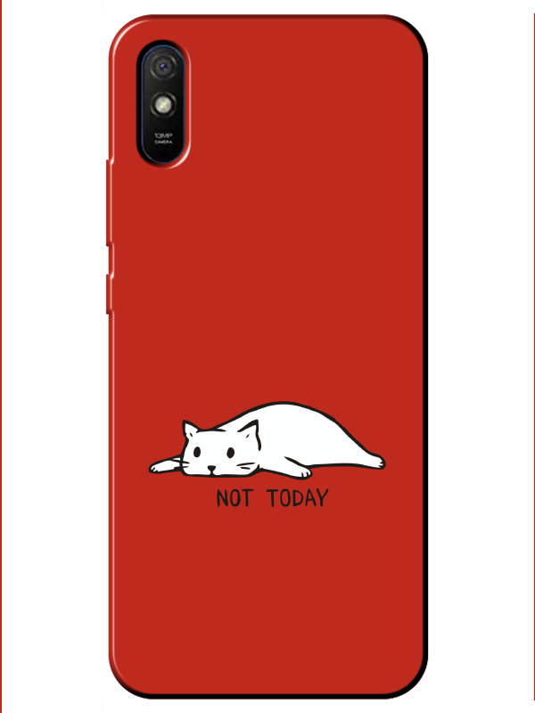 Redmi%209A%20Not%20Today%20Kedi%20Kırmızı%20Telefon%20Kılıfı