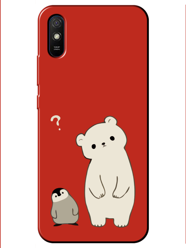 Redmi%209A%20Penguen%20Ve%20Ayıcık%20Kırmızı%20Telefon%20Kılıfı