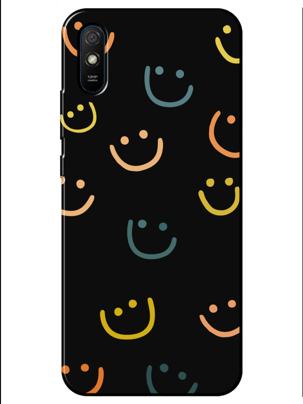 Redmi%209A%20Emoji%20Gülen%20Yüz%20Siyah%20Telefon%20Kılıfı