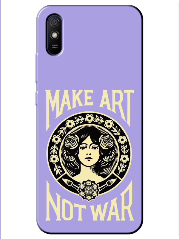 Redmi%209A%20Make%20Art%20Not%20War%20Lila%20Telefon%20Kılıfı