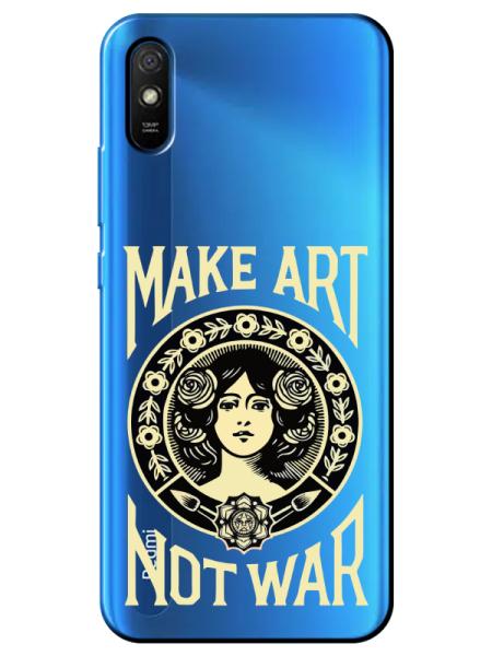 Redmi%209A%20Make%20Art%20Not%20War%20Şeffaf%20Telefon%20Kılıfı