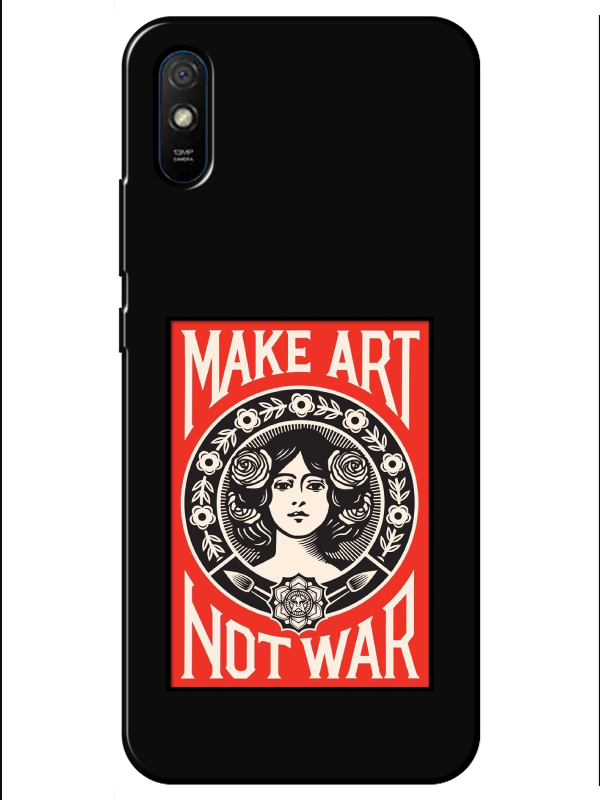 Redmi%209A%20Make%20Art%20Not%20War%20Siyah%20Telefon%20Kılıfı