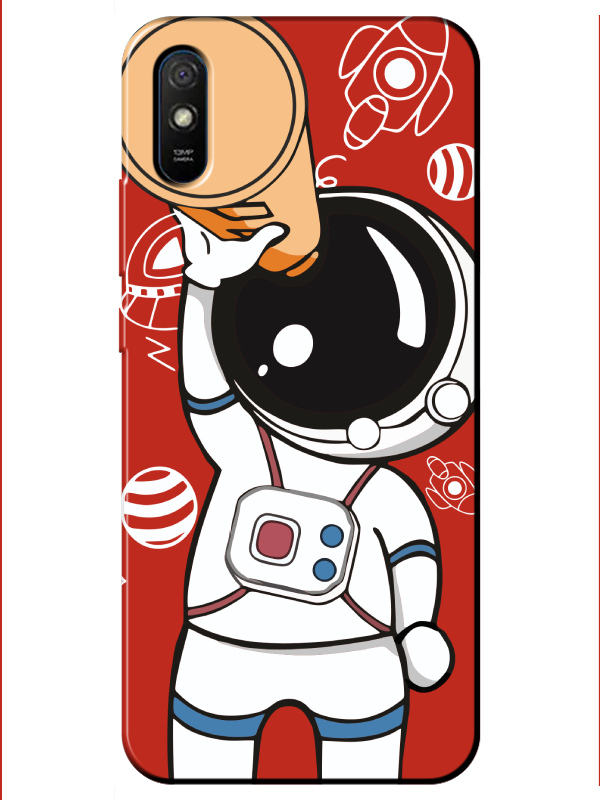 Redmi%209A%20Astronot%20Kırmızı%20Telefon%20Kılıfı