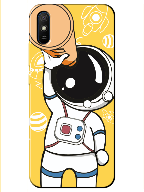 Redmi%209A%20Astronot%20Sarı%20Telefon%20Kılıfı