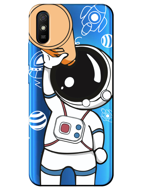 Redmi%209A%20Astronot%20Şeffaf%20Telefon%20Kılıfı