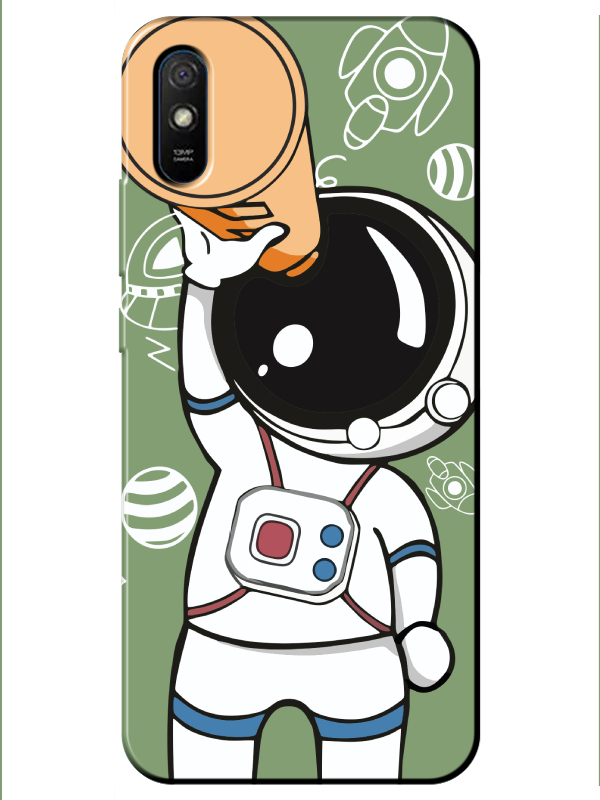 Redmi%209A%20Astronot%20Yeşil%20Telefon%20Kılıfı