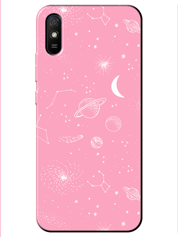 Redmi%209A%20Gezegenler%20Pembe%20Telefon%20Kılıfı