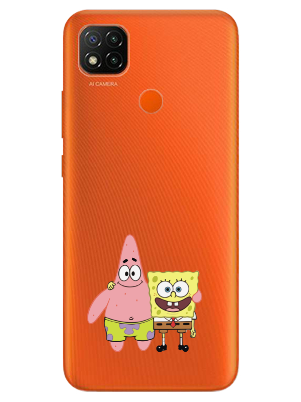 Redmi%209C%20Sünger%20Bob%20Ve%20Patrickstar%20Şeffaf%20Telefon%20Kılıfı