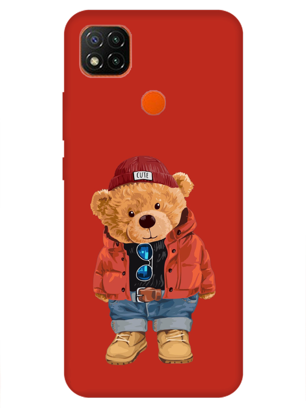 Redmi%209C%20Teddy%20Bear%20Kırmızı%20Telefon%20Kılıfı