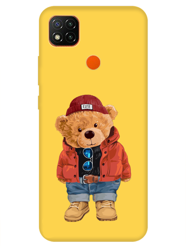 Redmi%209C%20Teddy%20Bear%20Sarı%20Telefon%20Kılıfı