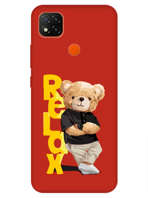 Redmi%209C%20Teddy%20Bear%20Relax%20Kırmızı%20Telefon%20Kılıfı