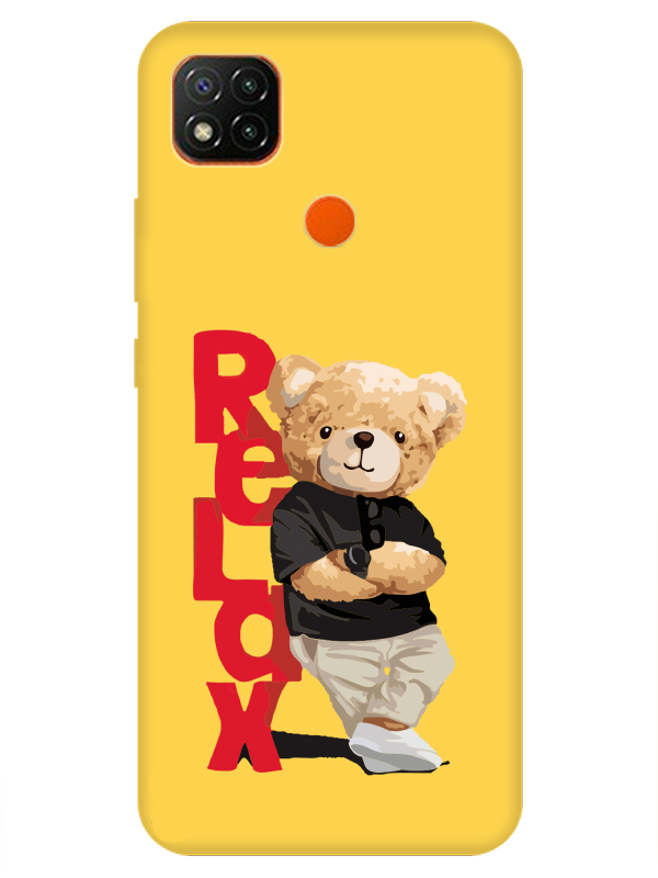 Redmi%209C%20Teddy%20Bear%20Relax%20Sarı%20Telefon%20Kılıfı