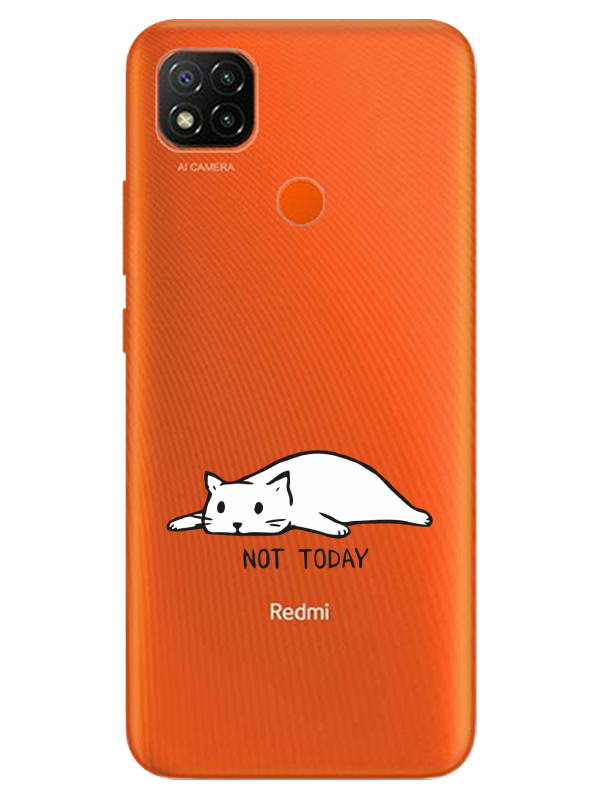 Redmi%209C%20Not%20Today%20Kedi%20Şeffaf%20Telefon%20Kılıfı