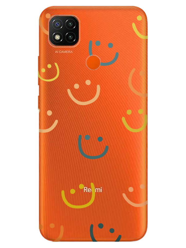 Redmi%209C%20Emoji%20Gülen%20Yüz%20Şeffaf%20Telefon%20Kılıfı