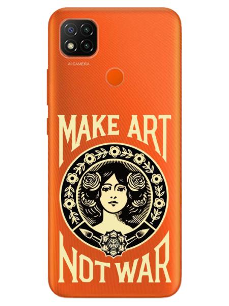 Redmi%209C%20Make%20Art%20Not%20War%20Şeffaf%20Telefon%20Kılıfı