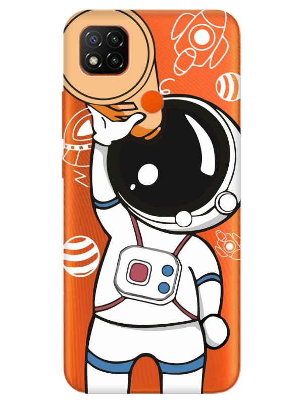 Redmi%209C%20Astronot%20Şeffaf%20Telefon%20Kılıfı