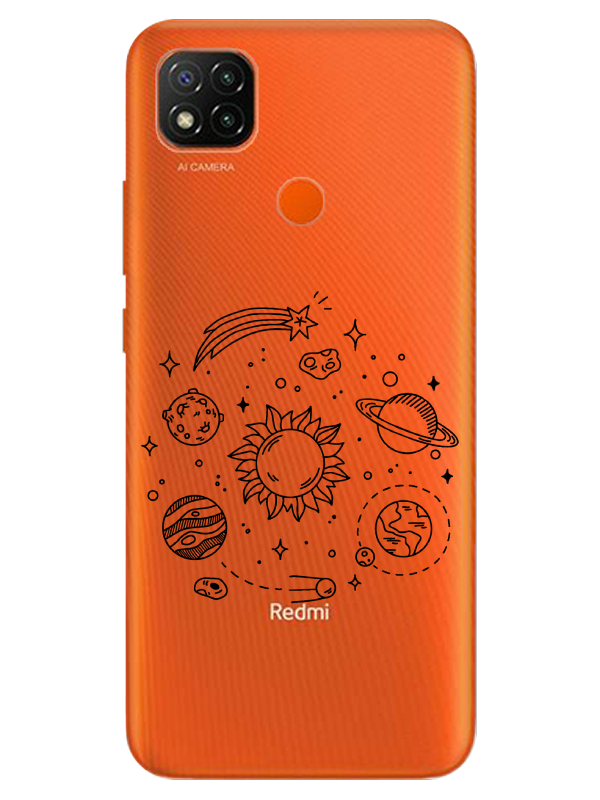 Redmi%209C%20Gezegen%20Şeffaf%20Telefon%20Kılıfı