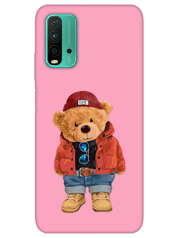 Redmi%209T%20Teddy%20Bear%20Pembe%20Telefon%20Kılıfı