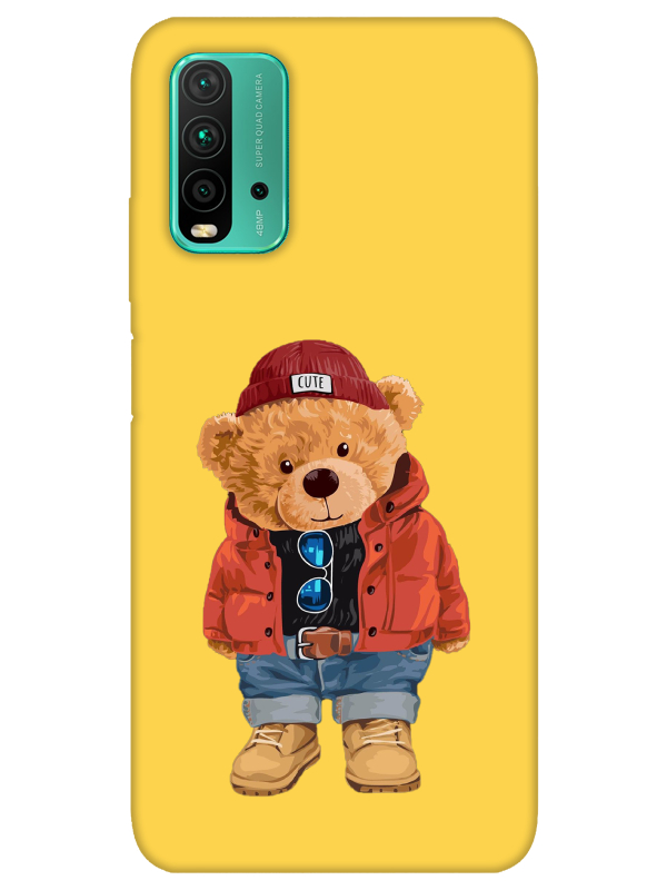 Redmi%209T%20Teddy%20Bear%20Sarı%20Telefon%20Kılıfı