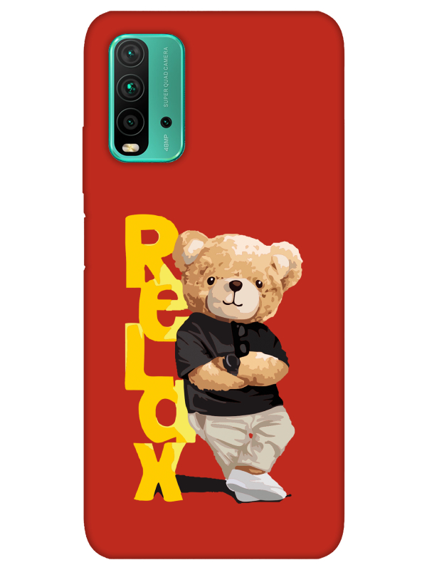 Redmi%209T%20Teddy%20Bear%20Relax%20Kırmızı%20Telefon%20Kılıfı