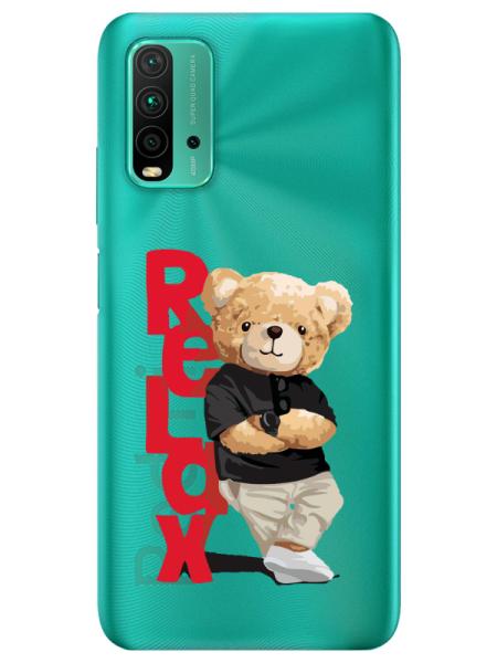 Redmi%209T%20Teddy%20Bear%20Relax%20Şeffaf%20Telefon%20Kılıfı