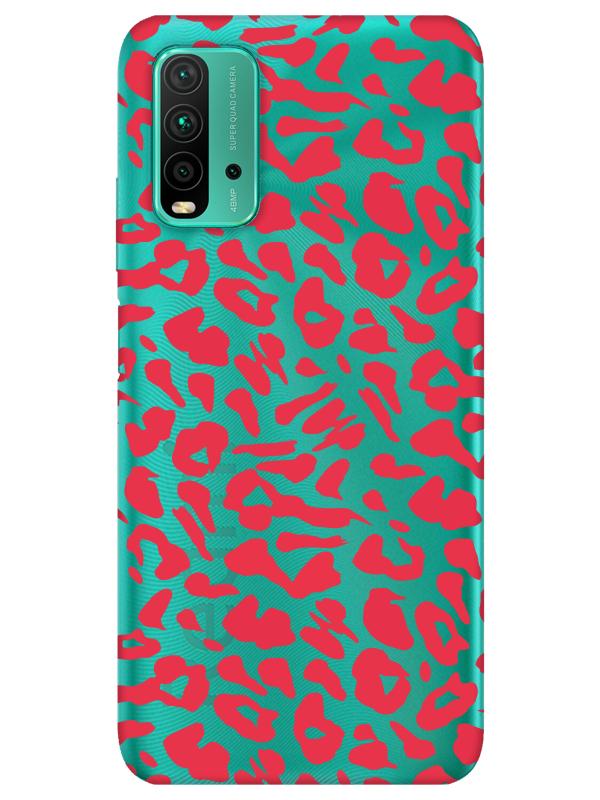 Redmi%209T%20Leopar%20Desenli%20Şeffaf%20Telefon%20Kılıfı