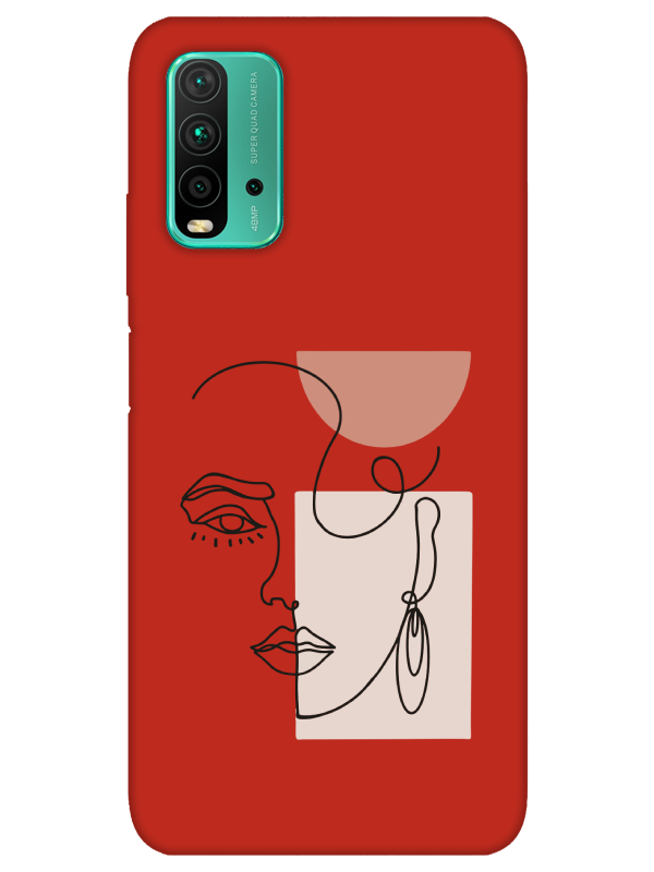 Redmi%209T%20Women%20Art%20Kırmızı%20Telefon%20Kılıfı