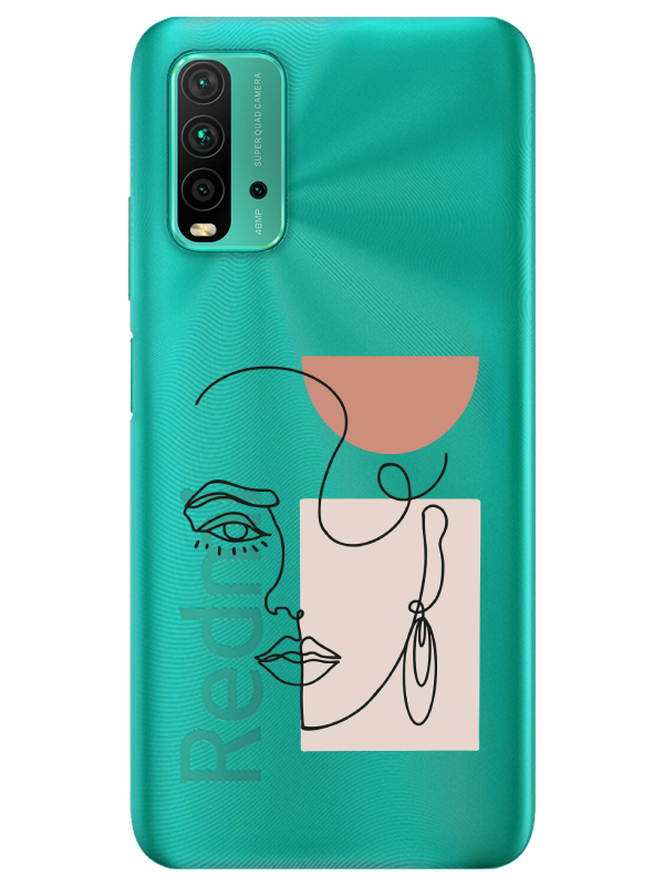 Redmi%209T%20Women%20Art%20Şeffaf%20Telefon%20Kılıfı