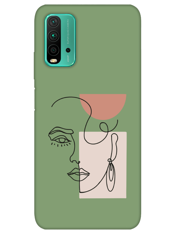 Redmi%209T%20Women%20Art%20Yeşil%20Telefon%20Kılıfı