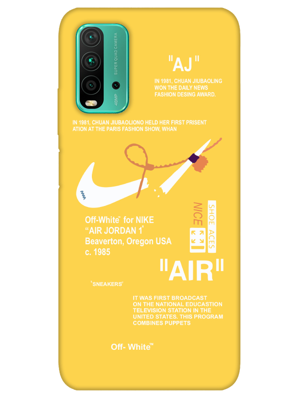 Redmi%209T%20Nike%20Air%20Sarı%20Telefon%20Kılıfı