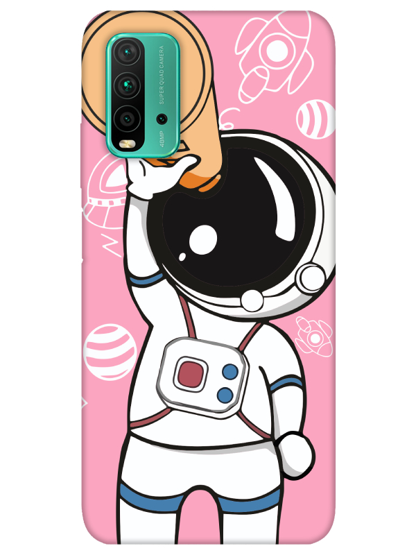 Redmi%209T%20Astronot%20Pembe%20Telefon%20Kılıfı