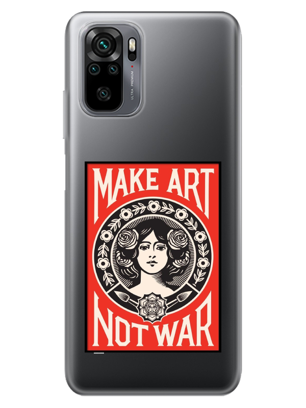 Redmi%20Note%2010%20Make%20Art%20Not%20War%20Şeffaf%20Telefon%20Kılıfı