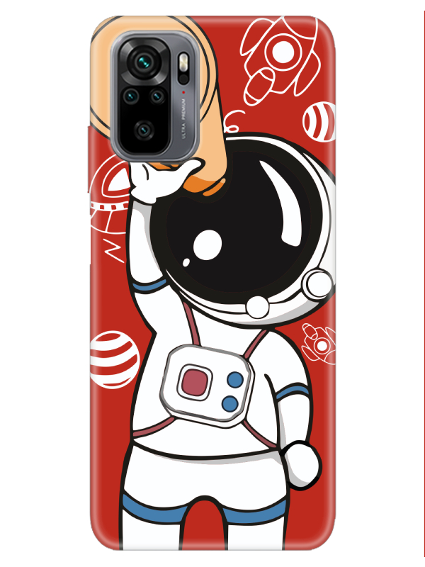 Redmi%20Note%2010S%20Astronot%20Kırmızı%20Telefon%20Kılıfı