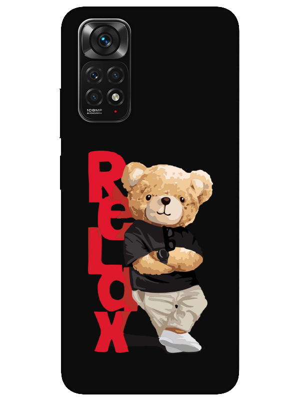 Redmi%20Note%2011%20Teddy%20Bear%20Relax%20Siyah%20Telefon%20Kılıfı