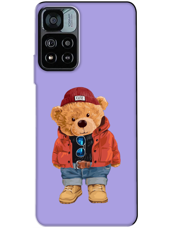 Redmi%20Note%2011%20Pro%20Teddy%20Bear%20Lila%20Telefon%20Kılıfı